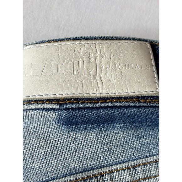 Redone Jeans Womens 25 Stove‎ Pipe High Rise Straight Leg Ankle Frayed Hem 70s - Picture 11 of 12